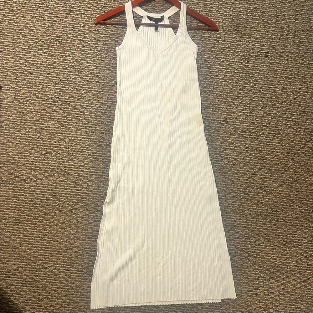 BCBGMAXAZRIA White Knit Midi Dress